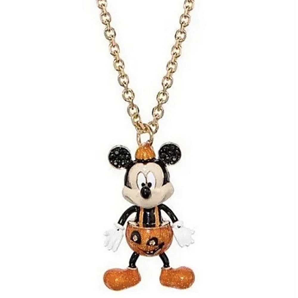 BETSEY JOHNSON Disney Parks Collection 2022 Pumpkin Mickey Mouse Necklace.